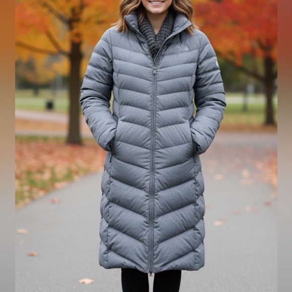 The North Face Jackets & Blazers - The North Face Women's Gray Quilted Long Coat Jacket Goose Down